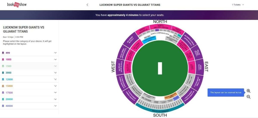 Ekana Stadium Seating Map