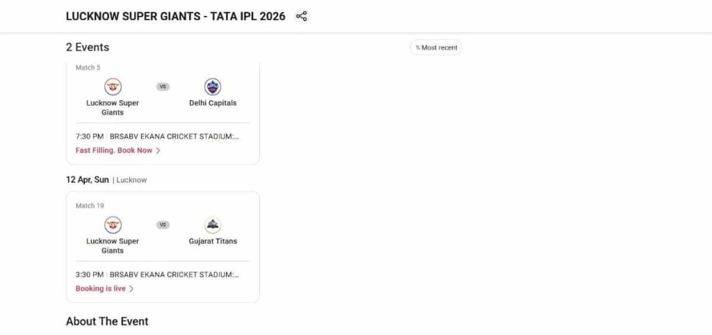 Lucknow Super Giants – TATA IPL 2026